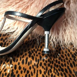 Miu Miu leather sling back Screw heel pumps